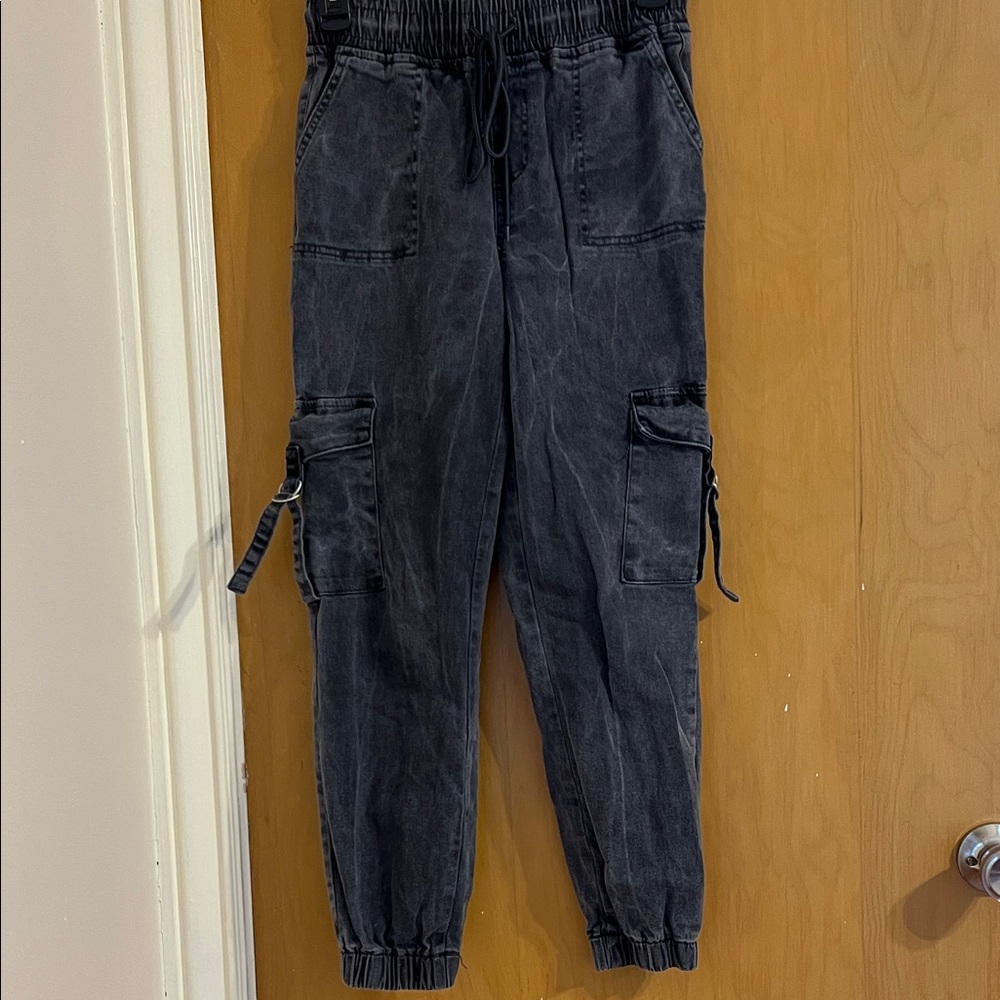 Black Cargo Joggers